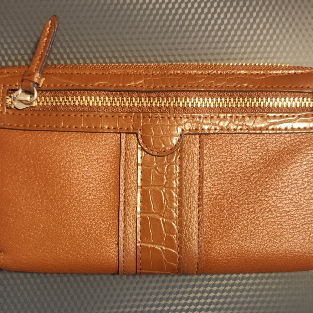 Brown pleather wallet